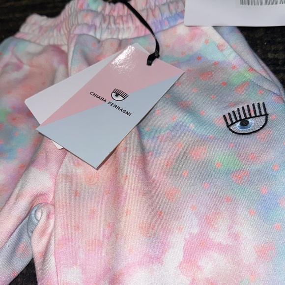 New Chiara Ferragni Kids Luxury Designer
tie-dye embroidered eye trousers - Picture 4 of 4